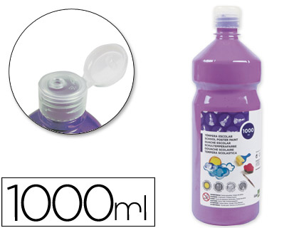 Témpera líquida Liderpapel escolar 1000ml. lila